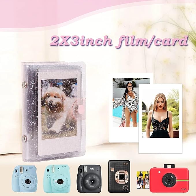 Ruibytree 2 Pack Small Photo Album 2x3 for Fujifilm Instax Mini, Pink | 72 Instant Photo Capacity, Portable Size, Acid-Free Pages, Snap Closure, Fits Polaroid 2x3 Prints, Carry Favorite Memories - Image 4