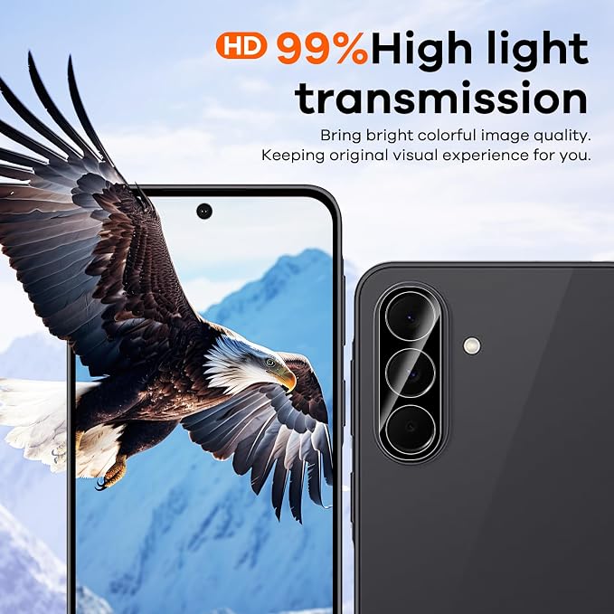 3+3 for Samsung Galaxy A37 5G Privacy Screen Protector Camera Protector | 9H Tempered Glass Cell Phone Protector Camera Lens Protector - Image 6