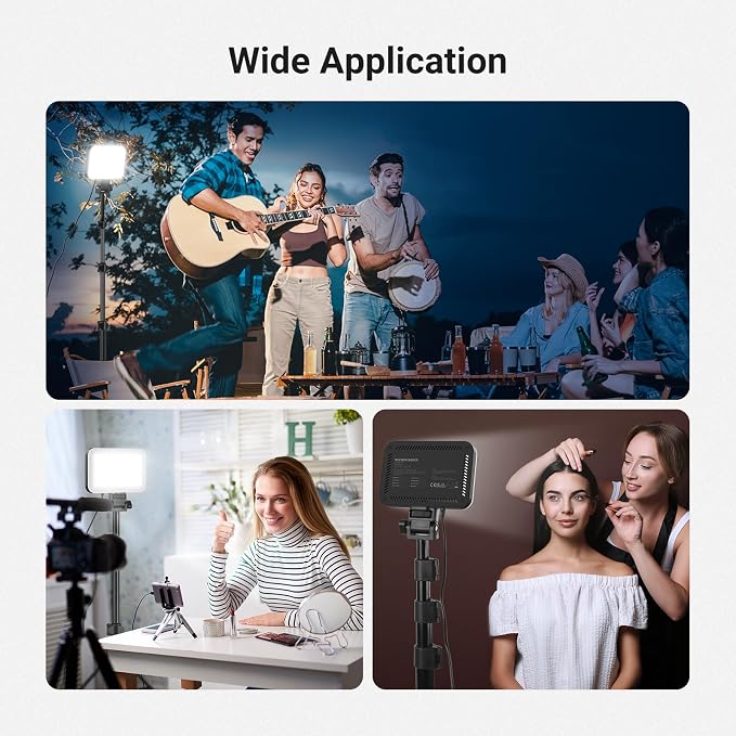 NEEWER Basics 2 Pack LED Video Light Panel Lighting Kit, 6.2" Dimmable Portable Studio Light with 53" Tripod Stand, 3200K-5600K/CRI95+ 810lux for Photography Video Recording Streaming Podcast, BP132 - Image 8