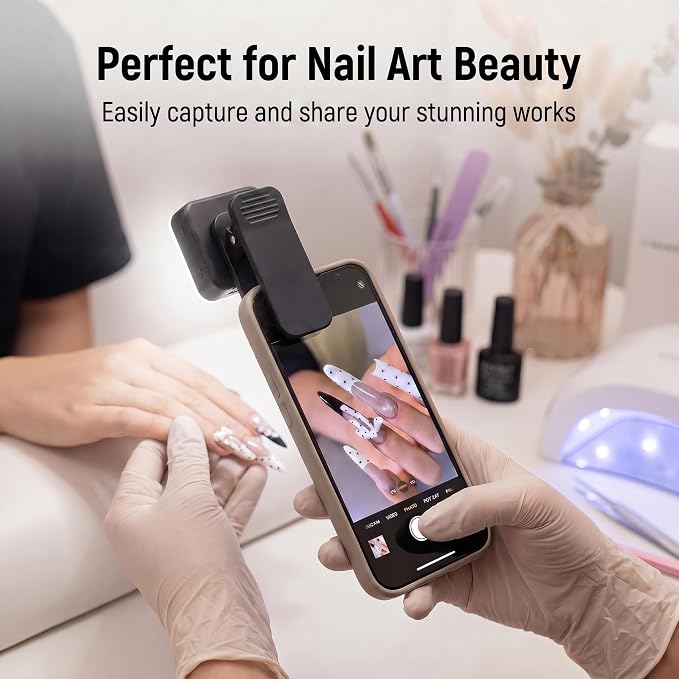 Macro Lens for iPhone 10X Phone Camera Lens Kit with Fill Light & Star Filter, Magnetic Warm/Cool Fill Light Universal Clip for Nail Art & Jewelry Photography - Image 6