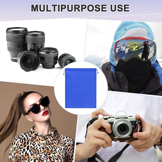 M METERXITY Ski Goggle Bag, Soft Microfiber Pouch Bags Case with Drawstring for Snow Goggles/Camera Lenses/Sunglasses - Image 6