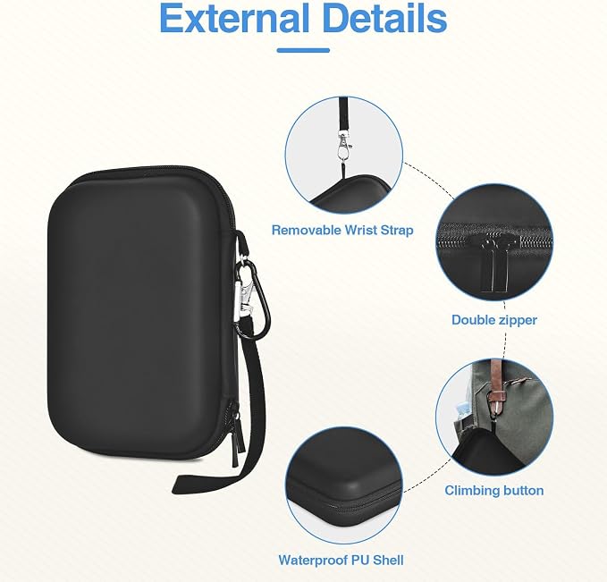EMART Black Digital Camera Case Small Camera Bag Fit Camera Size<6"x4"x0.9" | Camp Snap Camera Case with Anti-Shock Bubble for KODAK PIXPRO FZ55/CAMKORY/Lecran, Perfect for Travel, Daily Use (Case Only) - Image 3