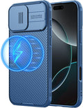 Nillkin Magnetic for iPhone 16 Pro Case, Upgraded Slide Camera Cover, Compatible with Magsafe, Slim Shockproof Protective Phone Case for 16 Pro 6.3 inch, Blue by Nillkin