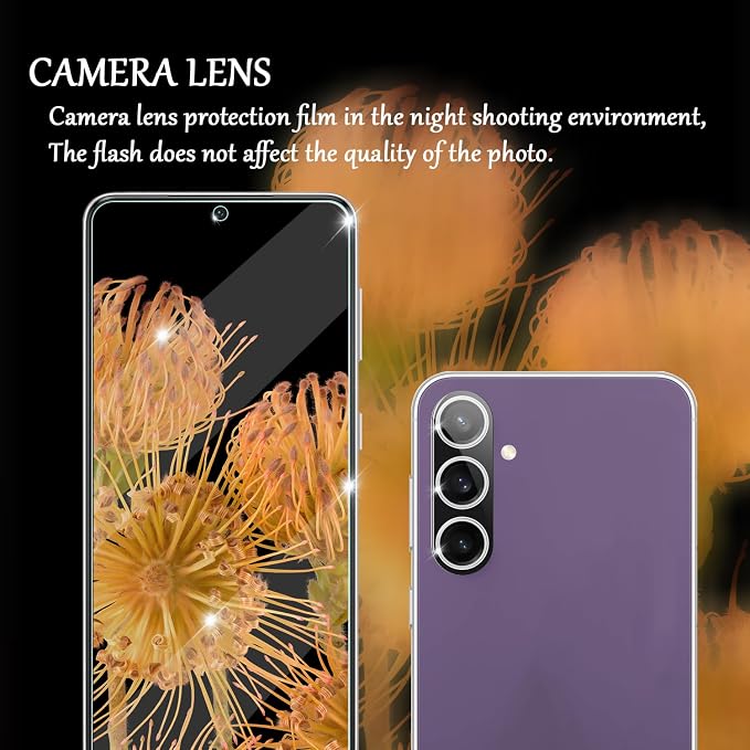 Galaxy S23 FE HD Clear Tempered Glass Screen Protector + Camera Lens Protectors, [2+2 Pack] [3D Glass] [Fingerprint Support] Screen Protector Glass For Samsung Galaxy S23 FE - Image 5