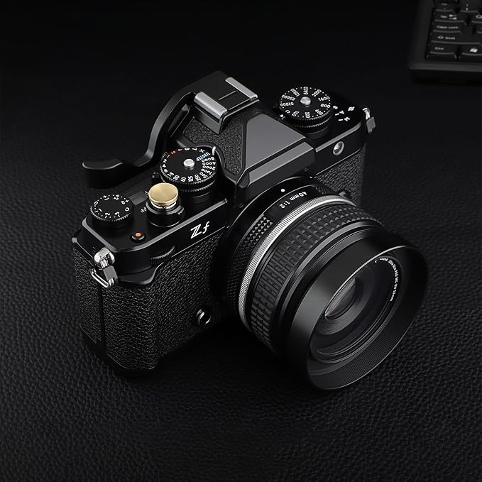 Haoge 12mm Copper Shutter Release Button for Fujifilm X-E5 GFX100RF XT5 XT50 X100V X100VI X-Pro3 Nikon Zf DF and Leica D-LUX 8 q3 M10 M-11 Sony RX1R III Concave Surfacel,New Version: Diameter 12mm - Image 4