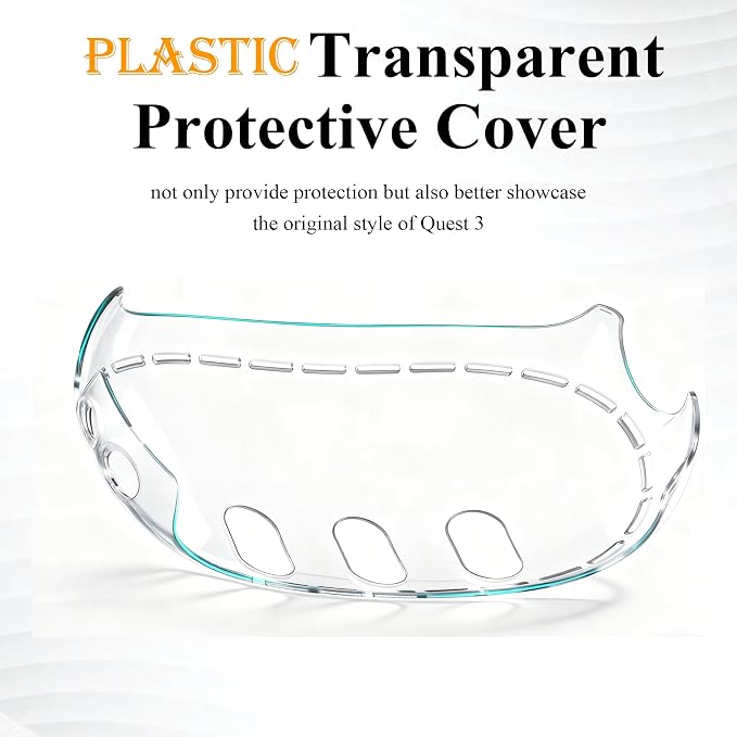 Upgraded Lens Protector Cover for Meta Quest 3, Plastic Hard Protective Shell Cover for Oculus Quest 3, Accessories for Quest 3 - Frosted Clear - Image 4