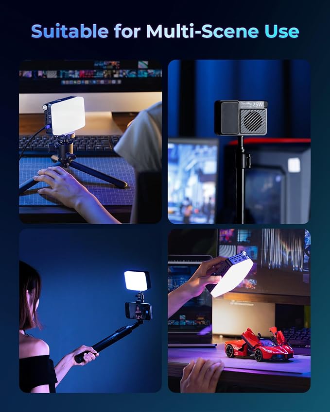 SmallRig RM 25C Portable RGB LED Video Light, Mini Camera Fill Light | 2500K-10000K CRI 96 TLCI 99, 3100mAh, LCD Display, for TikTok YouTube Content Creators Photographer Gifts - 5357 - Image 7