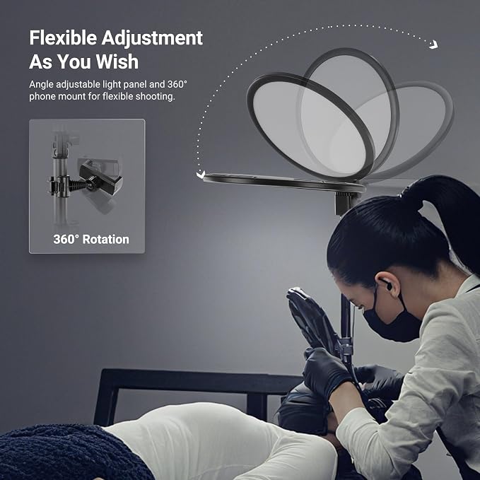 NEEWER Basics 10" Ring Light with 63" Tripod Stand/Phone Holder/Remote Compatible with iPhone, 15W Bi Color Full Screen Edge Lit LED Lighting CRI95+ for Video Recording Selfie Streaming Makeup, R10L - Image 6