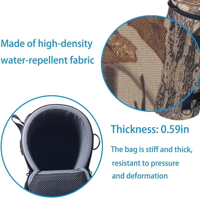 ZZQ&CCF Camera Lens Case Pouch Bag for NIKON NIKKOR Z 180-600mm f/5.6-6.3 VR Water Resistant Protective Camera Lens Pouch for Telephoto Zoom #UCP - Image 6