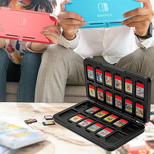 Game Card Case for Nintendo Switch/Switch 2/OLED/Lite, Portable Switch Game Case Magnetic Closure Games Holder with 24 Slots for Games Cards & SD Cards Durable Cartridge Cases Hard Shell, Gray Black - Image 6