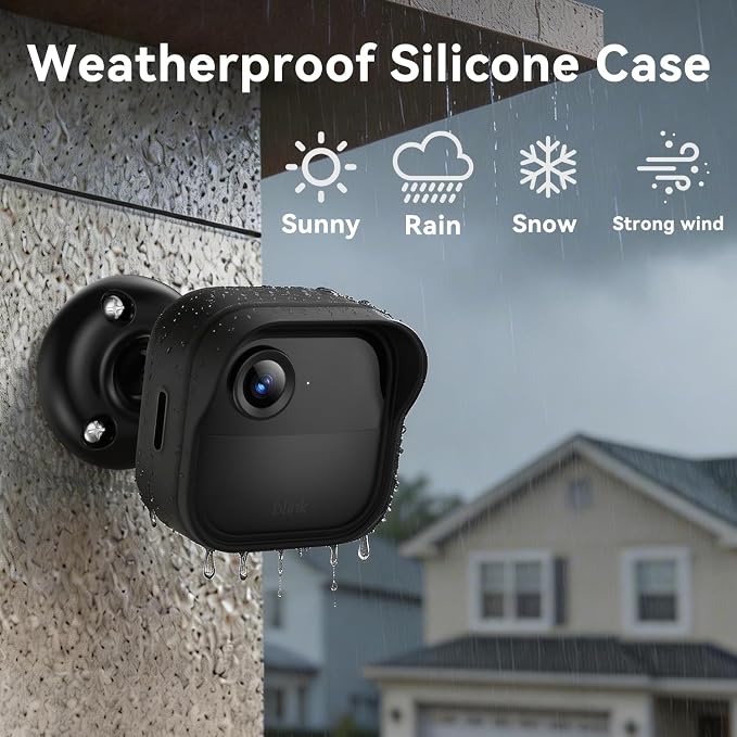 Silicone Case Cover for Blink Outdoor 4/2K+, Weatherproof Silicone Cover Skin Provides Full Camera Protection, for All-New Blink Outdoor 4 Home Security Camera (Black) - Image 5