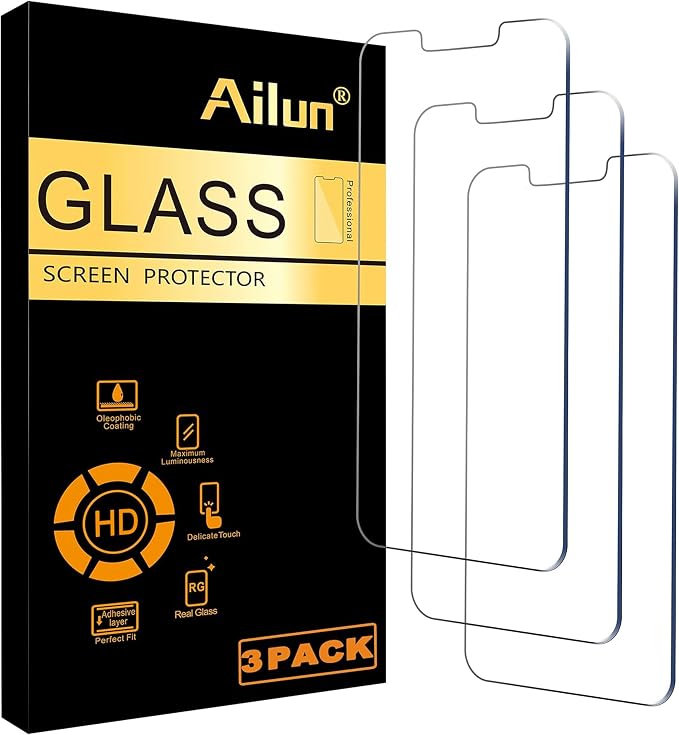 Ailun Screen Protector for iPhone 14 Plus/iPhone 13 Pro Max, 3 Pack | 6.7 Inch, Case Friendly, Tempered Glass by Ailun
