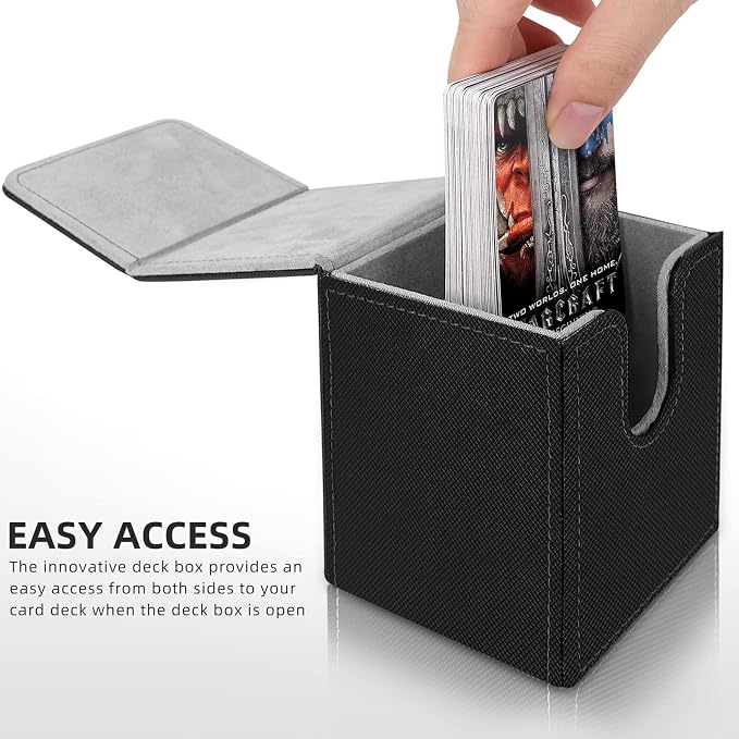Mlikero 4 Pack Card Deck Box, Commander Deck Box Holds 400+ Single Sleeved Cards with 4 Dividers, Leather Magnetic Card Box Fit for MTG, TCG - Image 2