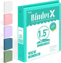 BinderX 3 Ring Binder 1.5 Inch, 1.5" Clear View Binder, Aqua Blue, Letter | Extra Durable, PVC-Free, Customizable, Interior Pockets, 325-Sheet Capacity, Eco-Friendly, Reinforced Hinge, School, Office by Sooez