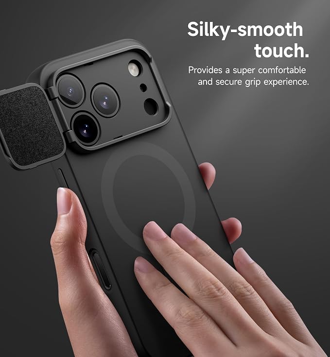 SURITCH for iPhone 17 Pro Max Case with Camera Control Cover, Camera Cover and Adjustable Kickstand, Compatible with MagSafe, Shockproof Bumper Protective Cases 6.9 Inch, Black - Image 8