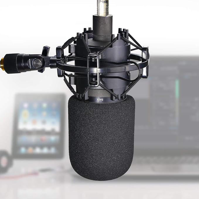 SUNMON AT2020 Shock Mount with Windscreen, Shock Mount Stand with Foam Pop Filter for Audio Technica AT2020 AT2035 AT4040 AT2020USB ATR2500x Condenser Micphone - Image 2