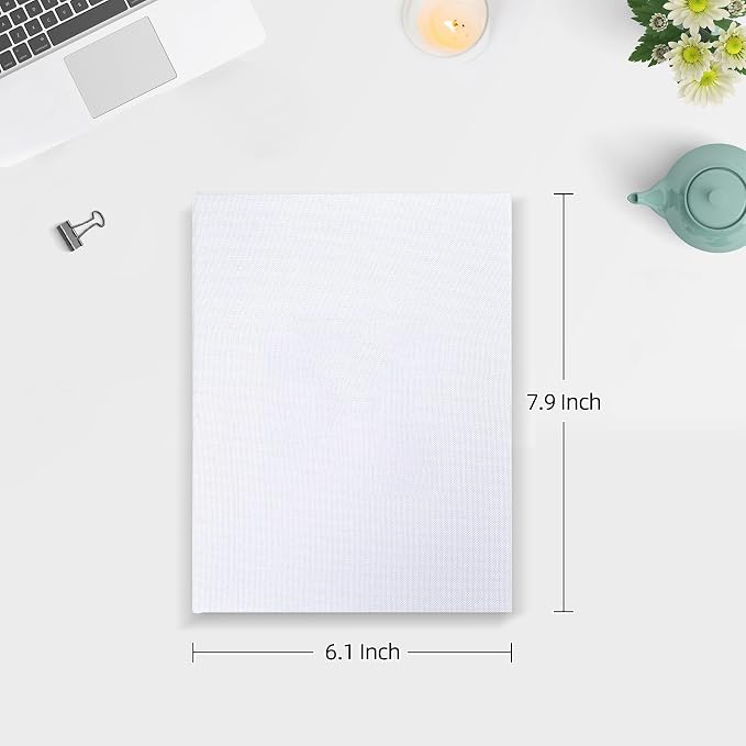 Mublalbum 2 Pack Small 5x7 Photo Album, 52 Pockets, Linen Cover,White | Linen Cover, Portable Mini Picture Book, Holds 52 Vertical Pockets for Artwork Postcards, Picture Storage - Image 2