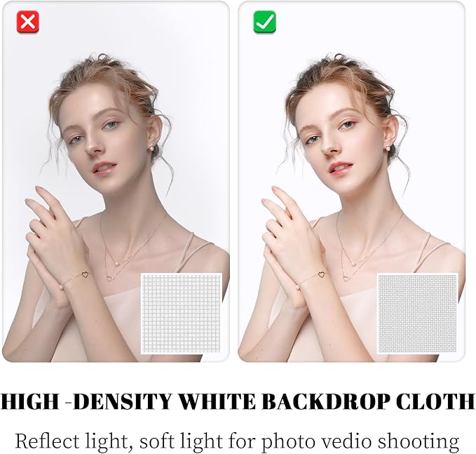 BEIYANG 10 X10 FT White Backdrop Screen for Photography, Background Cloth for Soft Light, White Backdrop Curtain for Portrait Product Photoshoot Screen Video Recording Parties - Image 2