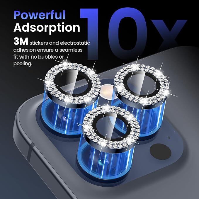 Tensea Camera Lens Protector Compatible for iPhone 17 Pro Max/17 Pro/15 Pro Max/15 Pro/16 Pro Max/16 Pro/14 Pro Max/14 Pro, Metal Tempered Glass Cover Camera Screen Protector Accessories,Case Friendly - Image 4