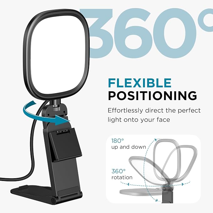 InnoGear Ring Light with Stand for Desk Computer Selfie 120 LED 50 Modes | LED Lights for Video Conference, Clip On, Portable, 5 Color Modes, Adjustable, Monitor, Laptop, Easy to Attach, Recording - Image 5
