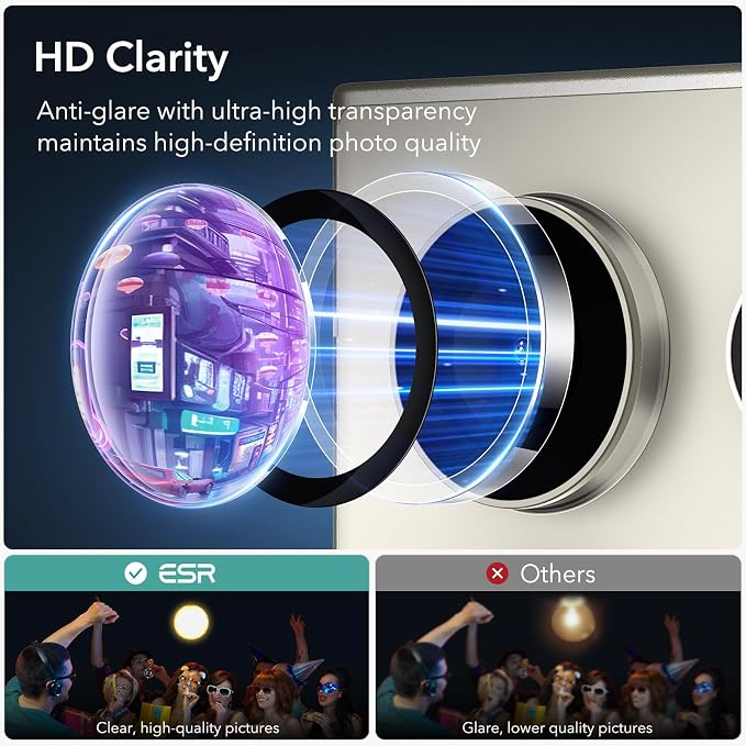 ESR for Samsung Galaxy S24 Ultra Camera Lens Protector, 2 Pack, Clear | Individual Camera Cover, 9H Tempered Glass, Original Camera Clarity, Scratch-Resistant, Case Friendly - Image 4