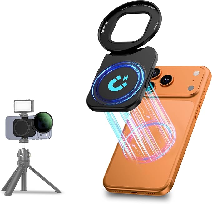 JJC 67mm Universal Magnetic Lens Filter Mount Adapter for iPhone, No Filter | Lens Filter Attachment for iPhone Air 17 16 15 14 Pro Max Plus, with 1/4" Screw & Cold Shoe, Ideal for Vlog/Video/Photography by JJC