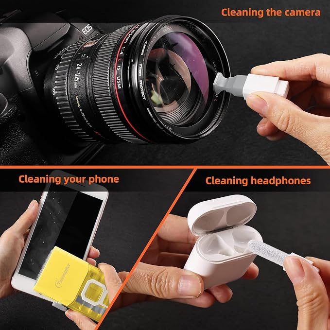 All-in-1 Keyboard Cleaner Laptop Cleaning Kit,Computer Screen-Safe Tools | MacBook iPad iPhone,Electronics Brush Tool for PC Camera Lens Earbuds,Deep Cleaning Spray Cloth, High-Density Soft Brush - Image 4