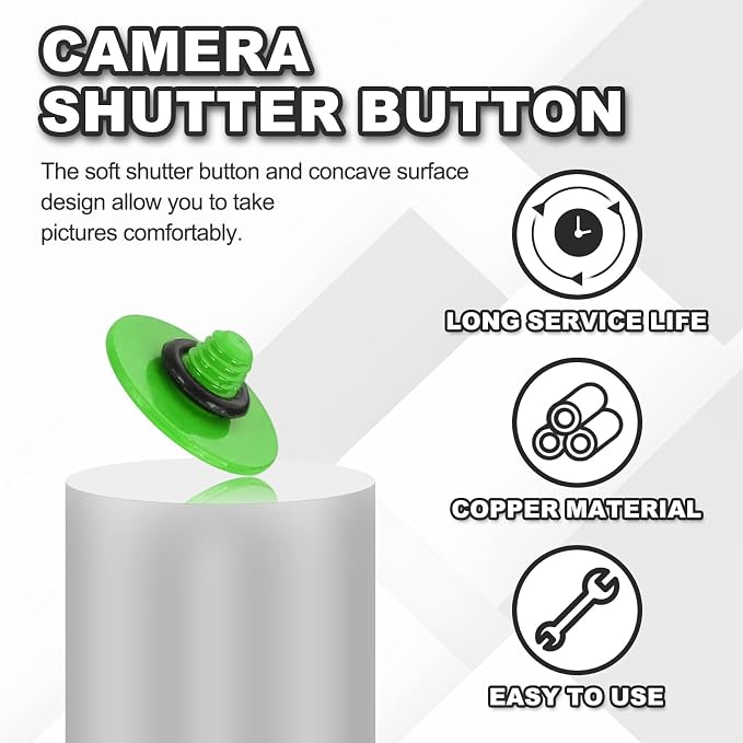 PATIKIL Camera Shutter Button, 3 Pack 10mm Convex Surface Shutter Release Buttons Pure Copper Camera Button for Nikon for Fujifilm for Leica DSLR/SLR, Green - Image 4