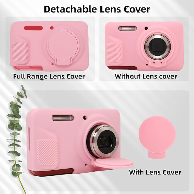Case for Kodak PIXPRO FZ55, FZ55 accessories | Soft Silicone Protective Case Removable Lens Cover, Comes with 2 Screen Protectors and 1 Wrist Strap. (Pink) - Image 4