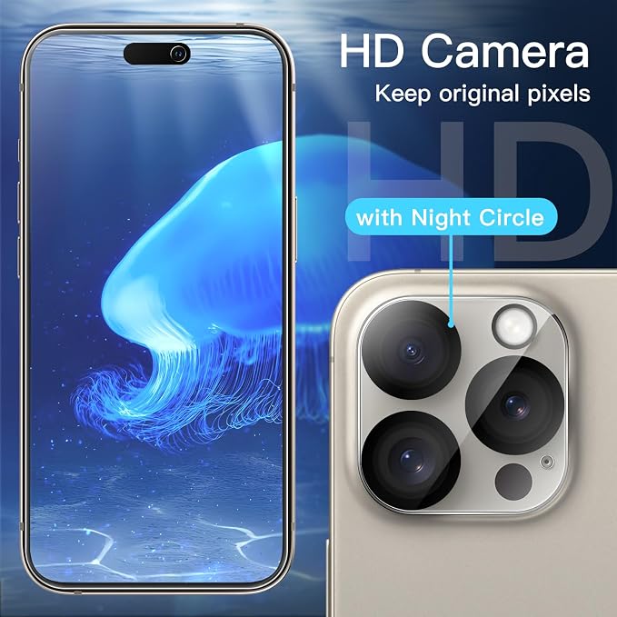 JETech Privacy Screen Protector for iPhone 15 Pro Max, 2+2 Pack | Anti-Spy Tempered Glass, with Camera Lens Protector, Easy Installation Tool - Image 7