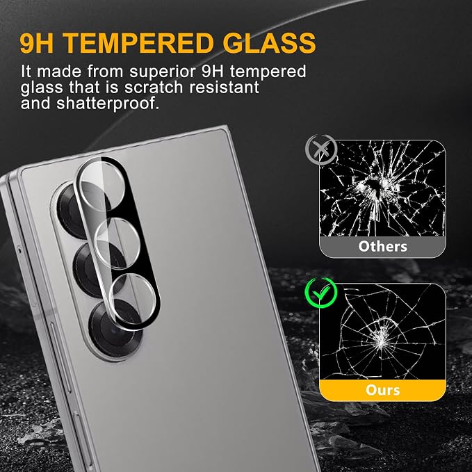 3 Pack Camera Lens Protector for Samsung Galaxy Z Fold 6 | Tempered Glass,Anti-Fingerprint,9H Hardness,Scratch Resistant,Easy to Install,Bubble Free,HD Clarity - Image 7