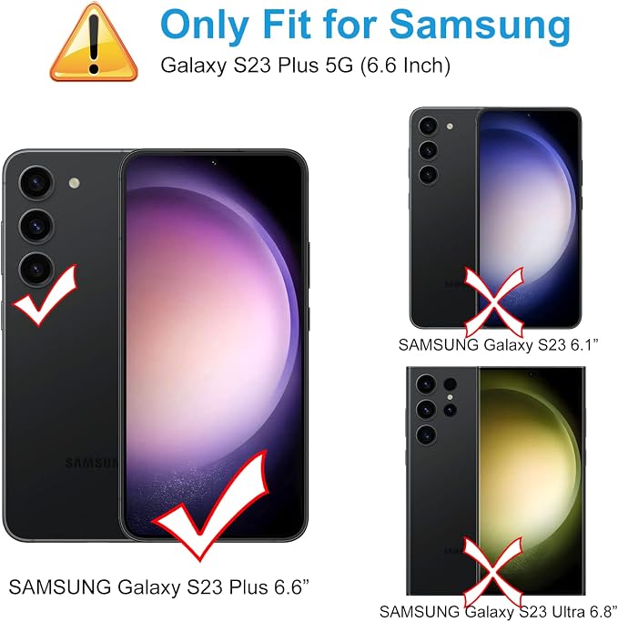 LYWHL for 3 Pack Samsung Galaxy S23 Plus / S23+ Tempered Glass Screen Protector with 2 Pack Camera Lens Protector, Support Fingerprint Unlock, 9H Shatterproof Bubble Free Case Friendly - Image 2