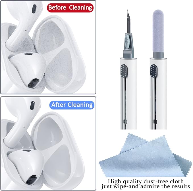 Airpod Cleaner Kit, Earbud Cleaning Kit for Airpods Pro 1 2 3,Multi-Function Cleaning Pen with Soft Brush Flocking Sponge, Suitable for Bluetooth Headset, Charging Box, Mobile Phone,Earbud (1Pcs) - Image 4