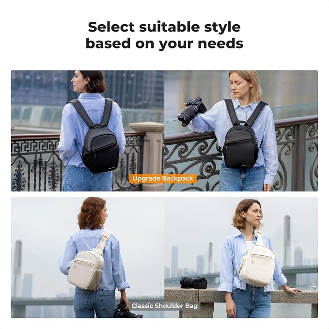 K&F CONCEPT Camera Backpack, Lightweight Compact Camera Bag 5L | Water-Resistant, Dividers, 9.7in Tablet Compartment, Quick Access, Street & Urban, Men & Women, for Canon/Nikon/Sony - Image 9