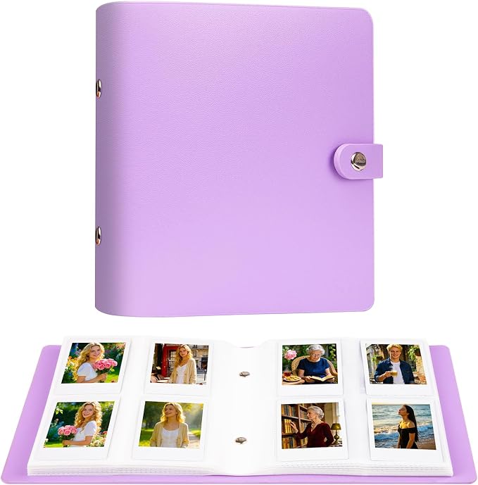 Ruibytree 320 Pockets Album for Instax Mini & Polaroid 2x3" Pictures Purple | Gift-Ready Packaging, PU Leather Cover, Acid-Free Pages, Side-Loading Clear Pockets, Durable Binding, Easy Photo Viewing by 2x3PhotoAlbum4x6PhotoAlbum35x425PhotoAlbumGoPhotoAlbum85x11VinylStickerPaper