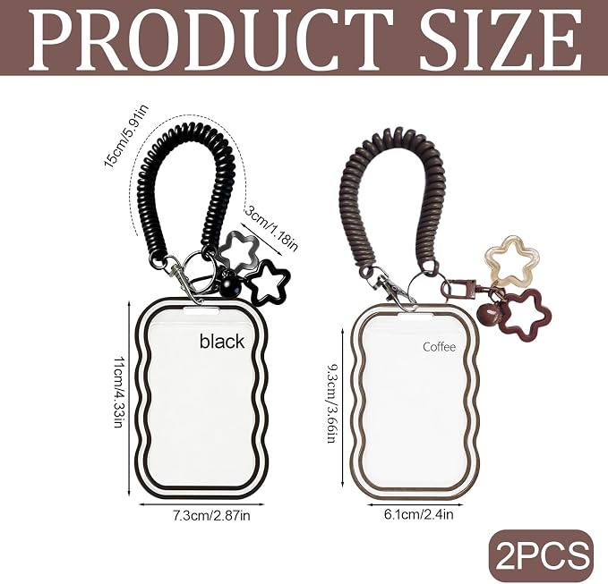 2 Pack Cute Photocard Holder Keychain,Kpop Photo Card Holder | Creative Photo Protector Keychain Accessories for Bus Card, Daily Display & Travel Decorations Gifts - Image 2