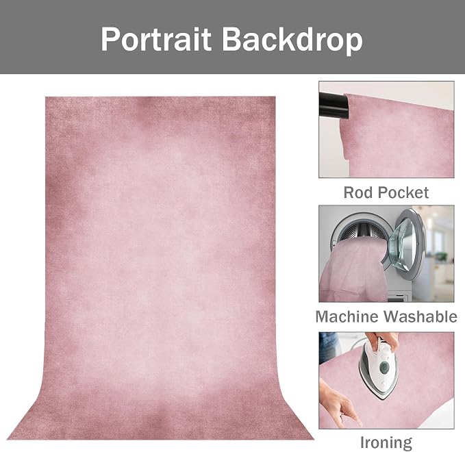 Pink Photography Backdrops for Photoshoot, Abstract Fabric 6x9ft | Vintage Studio Photo Backgrounds, Non Reflective, Easy to Use, for Portrait, Headshot, Product - Image 5