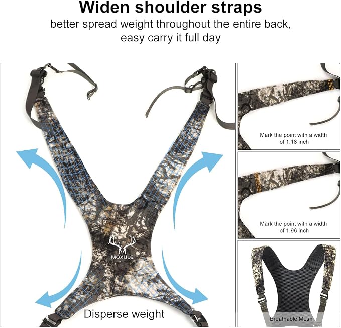 MOXULE Binocular Harness Chest Pack: Bino Case with Rangefinder Pouch | Silent magnetic lid, one-handed access, removable pouches, rain cover, MOLLE webbing for hunting hiking bird watching - Image 5