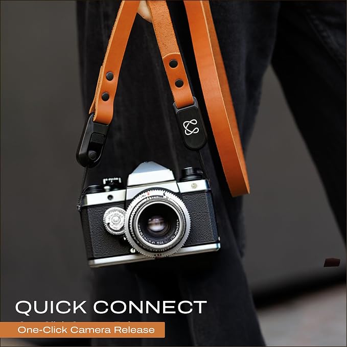 Slim Leather Camera Strap with Quick Release, Neck, Shoulder Strap - Image 2