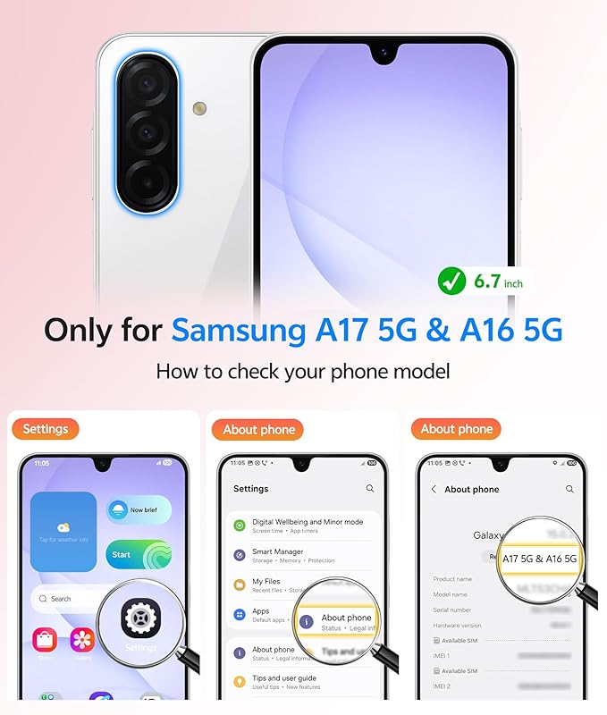 FNTCASE for Galaxy A17/A16 5G Phone Case, Fit for Magsafe, Screen Protector | Translucent Matte, 14FT Military Grade Drop Protection, Slim Shockproof Protective, for Samsung A 17 A 16 Cover, Light Purple - Image 2