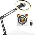 InnoGear Overhead Phone Mount Ring Light with Stand for Desk Canvas Lamp | Cooking Videos, Desk Clamp, Arm Stand, Calls, Adjustable Brightness, 3 Color Modes, Selfie, Phone, Sturdy by InnoGear