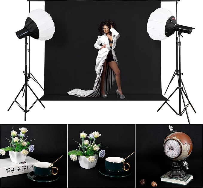 Joccun 5X7FT Black Backdrop Background for Photography,Polyester Backdrop Curtain Background Screen for Photography,Photoshoot,Video Recording,Studio(5X7ft,Black) - Image 4