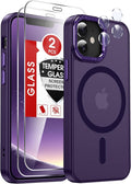 LeYi for iPhone-12 Mini Phone Case/iPhone-13 Mini Cases:[ Screen Protector X2+ Camera Cover X2] Compatible with Magsafe i 13mini 12mini Magnetic Protective Fundas para iphone12 iphone13 Mini, Purple by LeYi