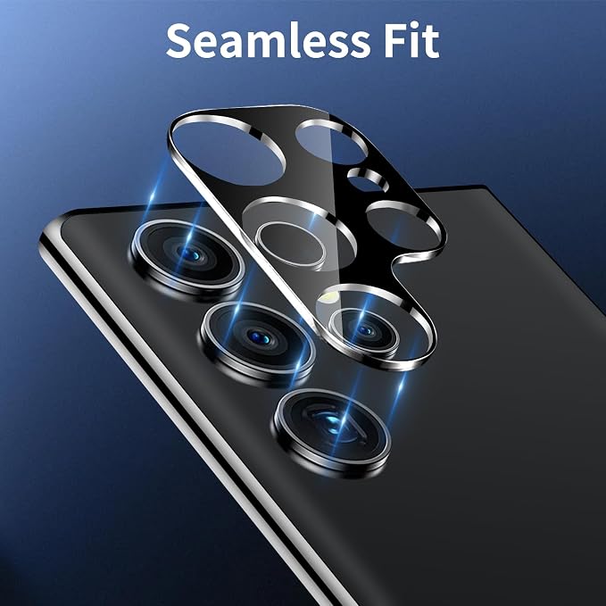 Dengduoduo 3 Pack Camera Lens Protector for Samsung Galaxy S24 Ultra, 9H Tempered Glass Camera Protector Lens Cover, Ultra HD, Anti-Scratch, Case Friendly [No Affect on Night Shots], All Black - Image 7