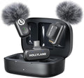 Hollyland Lark A1 Wireless Microphone for iPhone 17/16/15 & Android, 48kHz/24-bit, 3-Level Intelligent Noise Cancel, Mini Mic for YouTube, Podcast, Vlogging (Black, 2TX + USB-C RX + Charging Case) by Hollyland