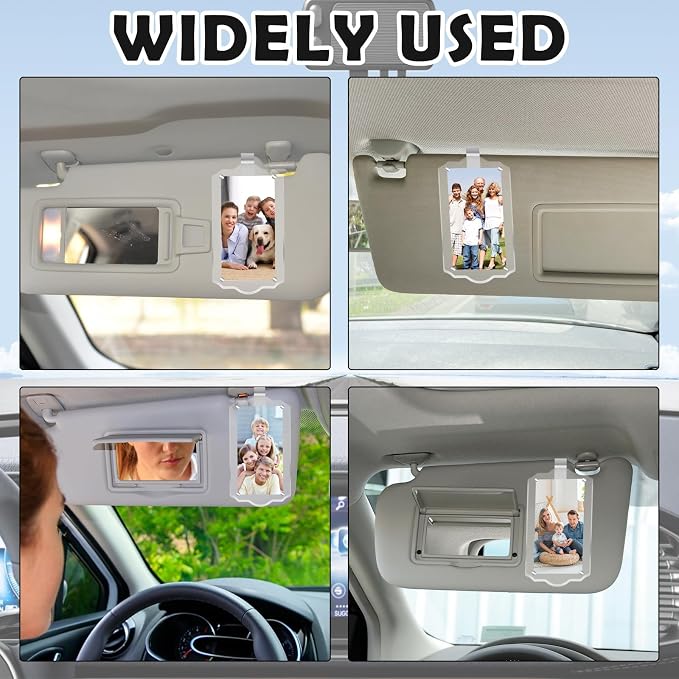 2Pcs Car Hanging Photo Holder, Universal Magnetic Car Picture Frame Rear View Mirror Accessories Personalized Transparent Acrylic Ornaments Decor for Dads Gift - Image 7