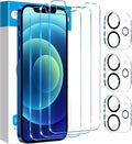 Fotbor for [3+3 Pack] iPhone 12 Screen Protector with Camera Lens Protector, 9H Shatterproof Tempered Glass Film with Easy Installation Frame, HD Clear Sensitive Full Coverage 6.1 Inch by Fotbor