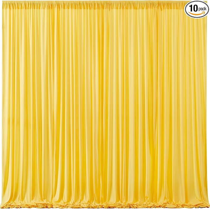Yellow Backdrop Curtains-Wrinkle-Free Polyester Photography Drapes Party Curtain Background for Baby Shower Wedding Decorations- 40 X10FT by WishCare