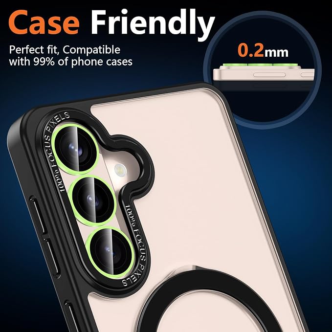 for Samsung Galaxy S26 Plus Camera Lens Protector, Individual Metal Ring Tempered Glass Lens Cover, [Strong Adsorption] Scratch Resistant Ultra-Thin HD Clear Lens Cover, 1 Set-Yellow Shine - Image 8