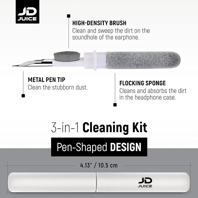 2 Pack - Airpod Cleaning Kit Earbud Cleaning Kit - Phone Cleaning Kit in-Ear Headphones Cleaning Pen Tool, Portable 3-in-1 Laptop Cleaning Kit Electronic Cleaner with a Sponge, Metal Pen Tip - Image 6